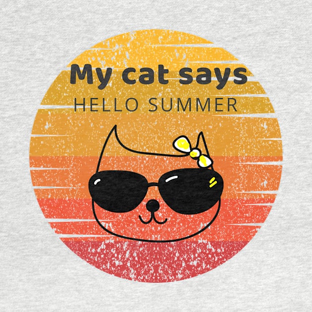 My cat says hello summer by Dieowl